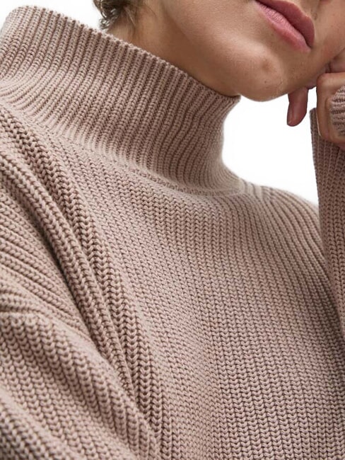 CK JEANS Relaxed fit cotton turtleneck sweater goat - Women's Sweaters