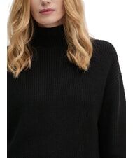 CALVIN KLEIN CK JEANS Relaxed fit cotton turtleneck sweater ck black - Women's Sweaters - 3