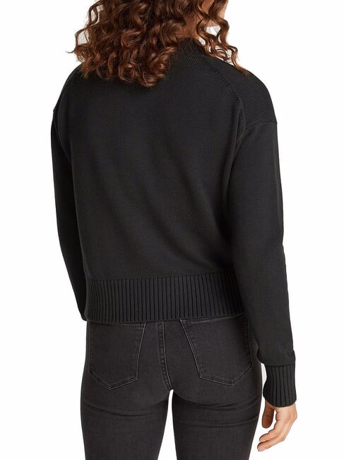 CK JEANS Cotton crew neck sweater ck black - Women's Sweaters