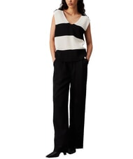 CALVIN KLEIN CK JEANS Cotton knitted vest ivory / ck black - T-shirt - 4