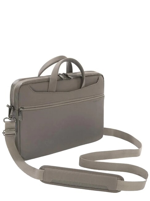 WORK OUT 13" laptop briefcase with shoulder strap grey - Work Briefcases