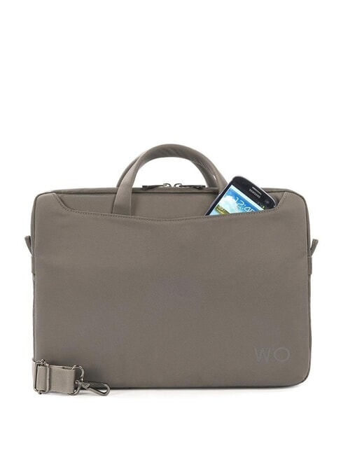 WORK OUT 13" laptop briefcase with shoulder strap grey - Work Briefcases