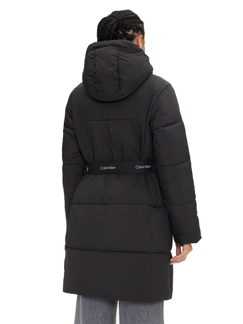 CK JEANS Medium-length down jacket with belt ck black - Women's down jackets