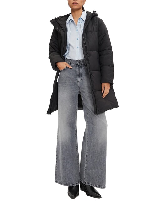 CK JEANS Medium-length down jacket with belt ck black - Women's down jackets