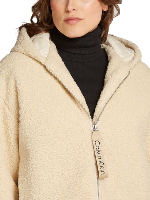 CK JEANS Full zip fleece jacket with hood harbor haze - Women's Jackets