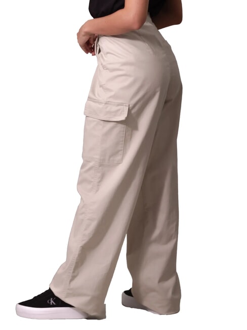 CK JEANS Brushed cotton cargo trousers pelican - Women's Pants