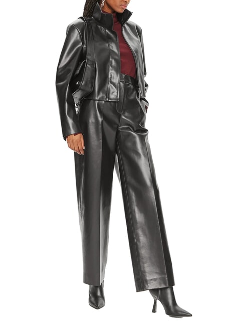 CK High-waisted trousers with wide legs ck black - Women's Pants