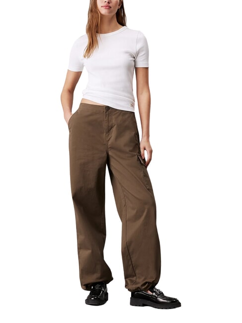 CK JEANS Brushed cotton cargo trousers tarmac - Women's Pants