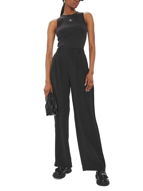 CK JEANS High-waisted trousers with pleats ck black - Women's Pants