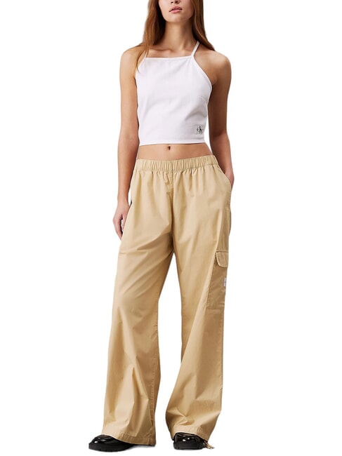 CK JEANS Cotton cargo pants pale khaki - Women's Pants