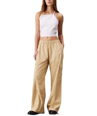 CALVIN KLEIN CK JEANS Cotton cargo pants pale khaki - Women's Pants - 4