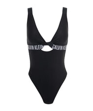 CALVIN KLEIN CK One-piece swimsuit with logo ribbons ck black - Women's swimwear - 3