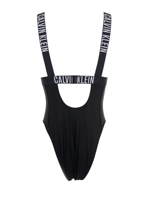 CK One-piece swimsuit with logo ribbons ck black - Women's swimwear