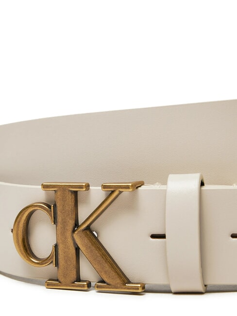 CK JEANS MONOGRAM  Leather belt birch - Belts