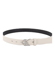 CALVIN KLEIN CK JEANS MONOGRAM  Made in Italy leather belt birch - Belts - 3