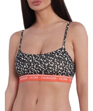 CALVIN KLEIN CK Stretch cotton bralette bra distorted animal - oatmeal heather - Women's Underwear - 3