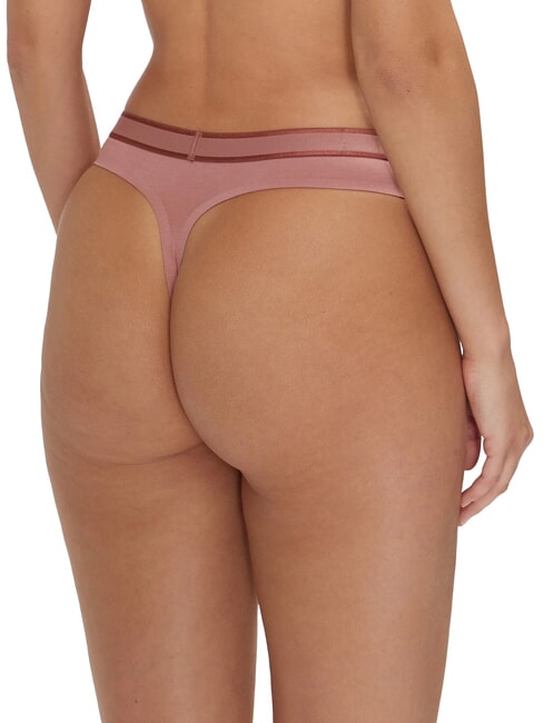CK Thong with logo elastic red grape w/ apple butter logo - Women's briefs