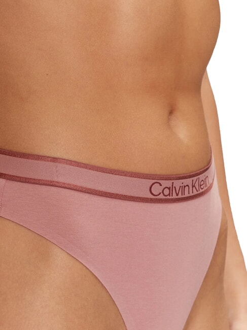 CK Thong with logo elastic red grape w/ apple butter logo - Women's briefs