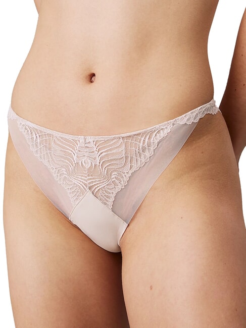 CK Thong with lace insert gray morning - Women's briefs