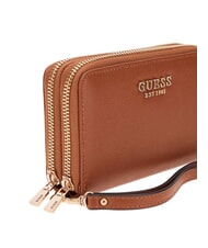 GUESS AMORETTE Medium 2-zip wallet COGNAC - Women’s Wallets - 3