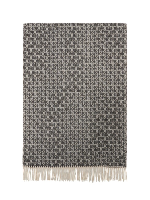 MONOGRAM Stole with monogram logo BLACK - Scarves