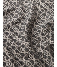 LIUJO MONOGRAM Stole with monogram logo BLACK - Scarves - 3