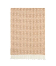LIUJO MONOGRAM Stole with monogram logo camel - Scarves - 2