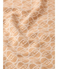 LIUJO MONOGRAM Stole with monogram logo camel - Scarves - 3