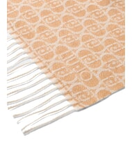 LIUJO MONOGRAM Stole with monogram logo camel - Scarves - 4