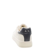 ARMANI EXCHANGE A|X COURTSIDE Leather sneakers off white + deep navy - Men’s shoes - 4