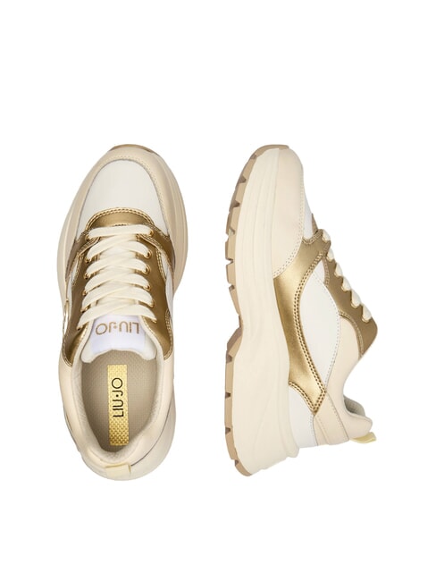 EVA 06 Chunky leather sneakers milk/light gold - Women’s shoes