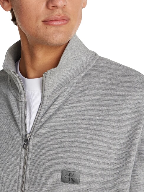 CK JEANS Full-zip turtleneck sweatshirt grey heather - Sweatshirts