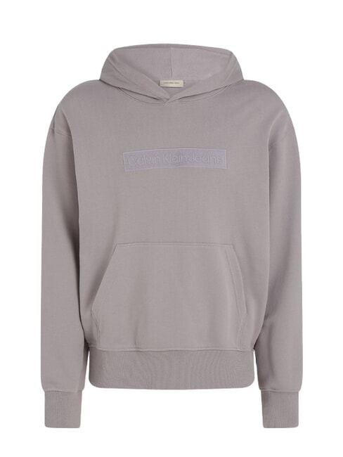 CK JEANS Hoodie with box logo gull gray - Sweatshirts