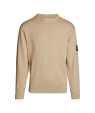 CALVIN KLEIN CK JEANS Cotton crewneck sweatshirt pale khaki - Sweatshirts - 4