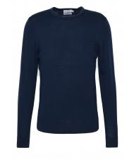 CALVIN KLEIN SUPERIOR WOOL Round neck wool sweater Calvin Navy - Men's Sweaters - 4