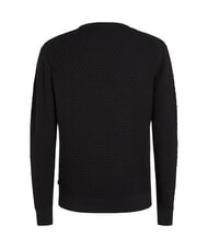 CALVIN KLEIN CK Crew neck sweater with woven details ck black - Men's Sweaters - 5