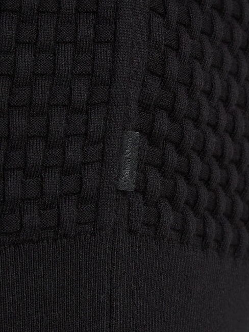 CK Crew neck sweater with woven details ck black - Men's Sweaters