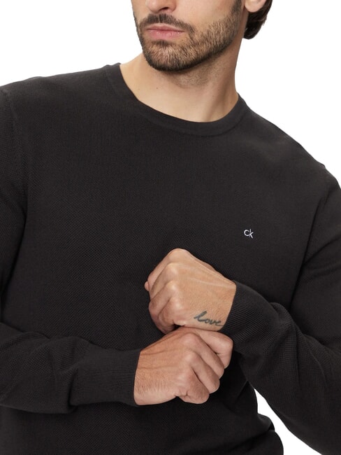 CK Cotton blend crew neck sweater ck black - Men's Sweaters