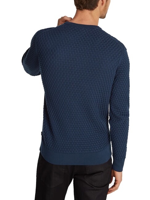 CK Crew neck sweater with woven details ink - Men's Sweaters