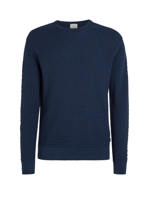 CK Crew neck sweater with woven details ink - Men's Sweaters