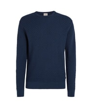 CALVIN KLEIN CK Crew neck sweater with woven details ink - Men's Sweaters - 3
