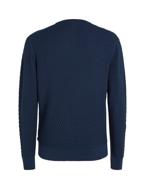 CK Crew neck sweater with woven details ink - Men's Sweaters