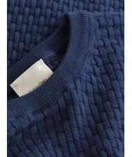 CALVIN KLEIN CK Crew neck sweater with woven details ink - Men's Sweaters - 5
