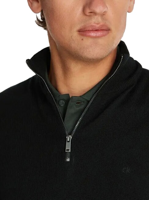 CK Wool turtleneck sweater with zip ck black - Men's Sweaters