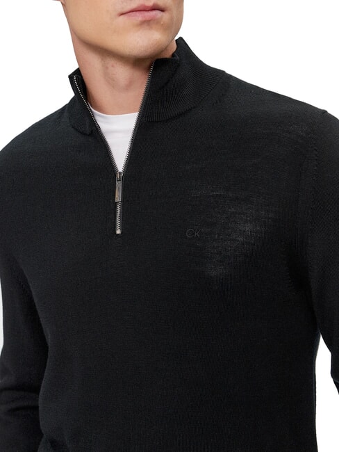 CK Wool turtleneck sweater with zip ck black - Men's Sweaters