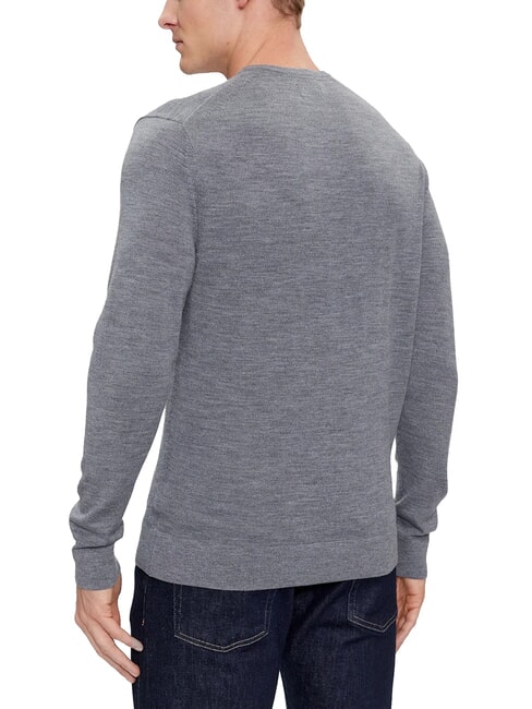CK V-neck wool sweater, regular fit mid gray heather - Men's Sweaters