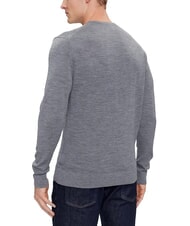 CALVIN KLEIN CK V-neck wool sweater, regular fit mid gray heather - Men's Sweaters - 2