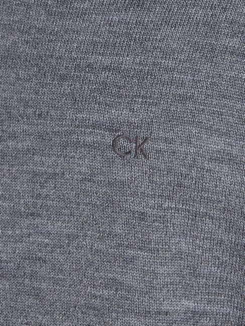 CK V-neck wool sweater, regular fit mid gray heather - Men's Sweaters