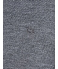 CALVIN KLEIN CK V-neck wool sweater, regular fit mid gray heather - Men's Sweaters - 5