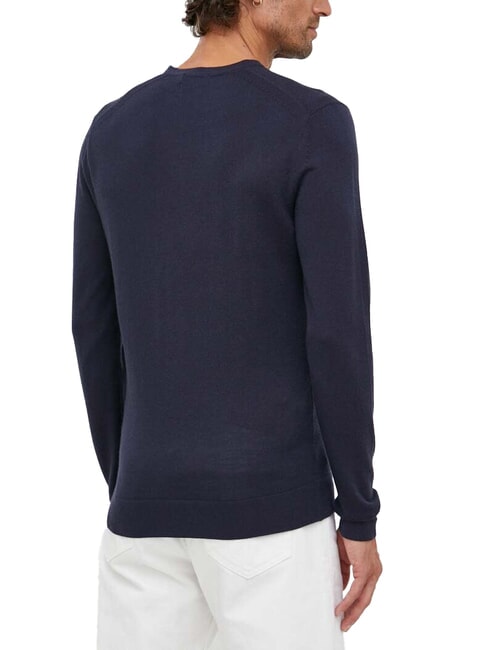 CK V-neck wool sweater, regular fit night sky - Men's Sweaters